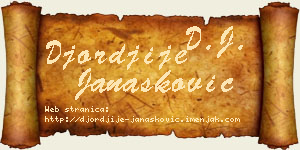 Đorđije Janašković vizit kartica